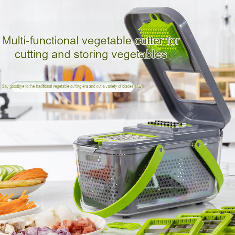 Vegetable Cutting Artifact Multifunctional Vegetable Cutter 22-piece Set Vegetable Cutter Storm Vegetable Cutter Shredder Storage Box