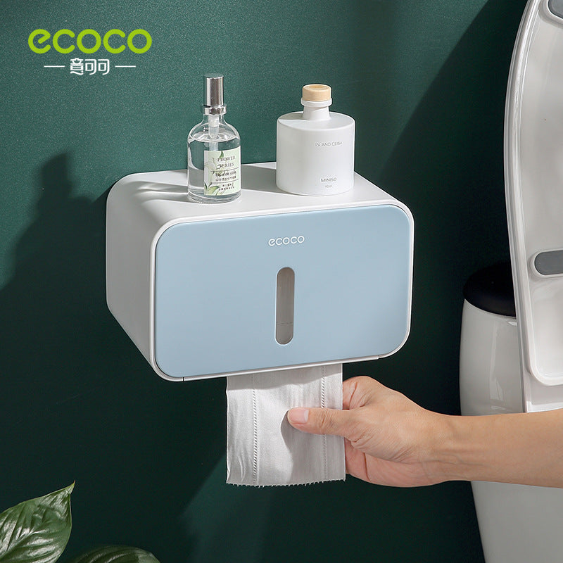 Toilet Paper Holders ECOCO Waterproof Tissue Box Wall Mounted Roll Holder Dispenser for  Home Bathroom Kitchen Decorations