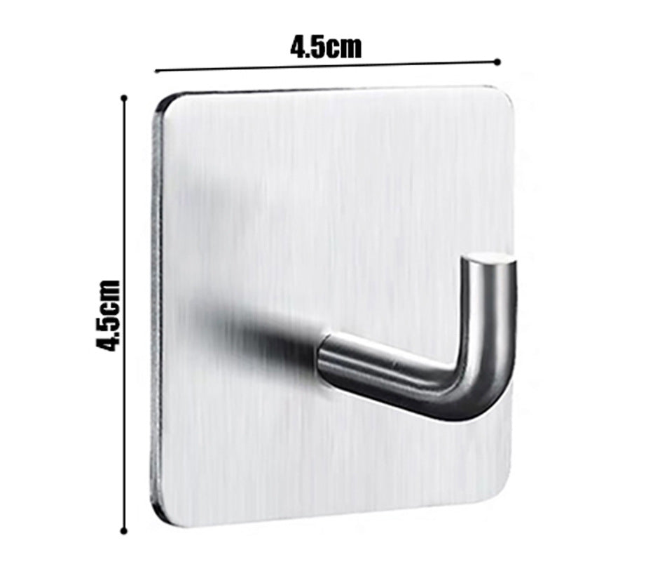 Adhesive Hooks Heavy Duty Stick on Wall Door Cabinet Stainless Steel Towel Coat Clothes Hooks Self Adhesive Holders for Hanging Kitchen Bathroom Home