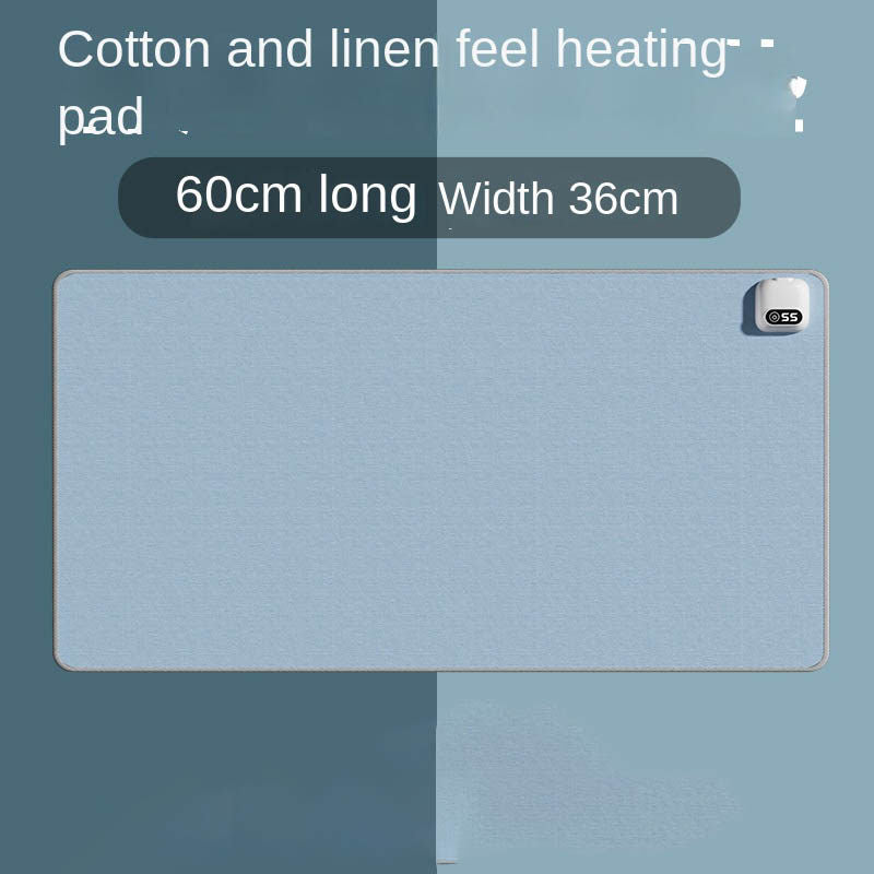 New Heated Mouse Pad Linen Hand Feeling Large Winter Office Hand Warmer Heating Pad Intelligent Timed Table Warmer