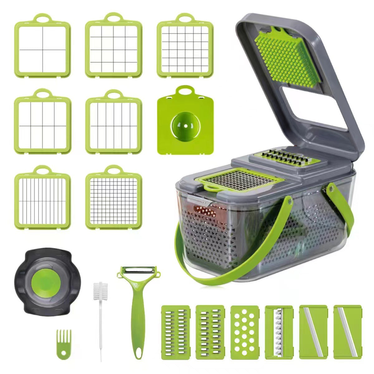 Vegetable Cutting Artifact Multifunctional Vegetable Cutter 22-piece Set Vegetable Cutter Storm Vegetable Cutter Shredder Storage Box