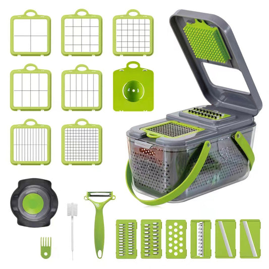 Vegetable Cutting Artifact Multifunctional Vegetable Cutter 22-piece Set Vegetable Cutter Storm Vegetable Cutter Shredder Storage Box