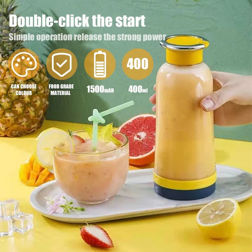 Portable Blender Juicer Soymilk Maker Personal Juicer Fruit Cup Orange